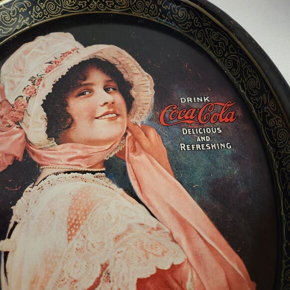 Coca-Cola Betty Girl Tray | 1972 Oval Repro | 1914 Classic Design - Picture 7 of 8